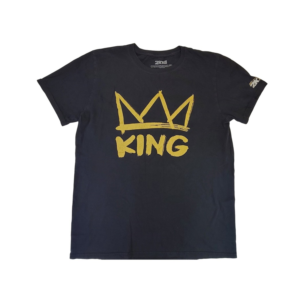 2K19 Black T-Shirt King Crown Graphic Print Short Sleeve Men's Size M